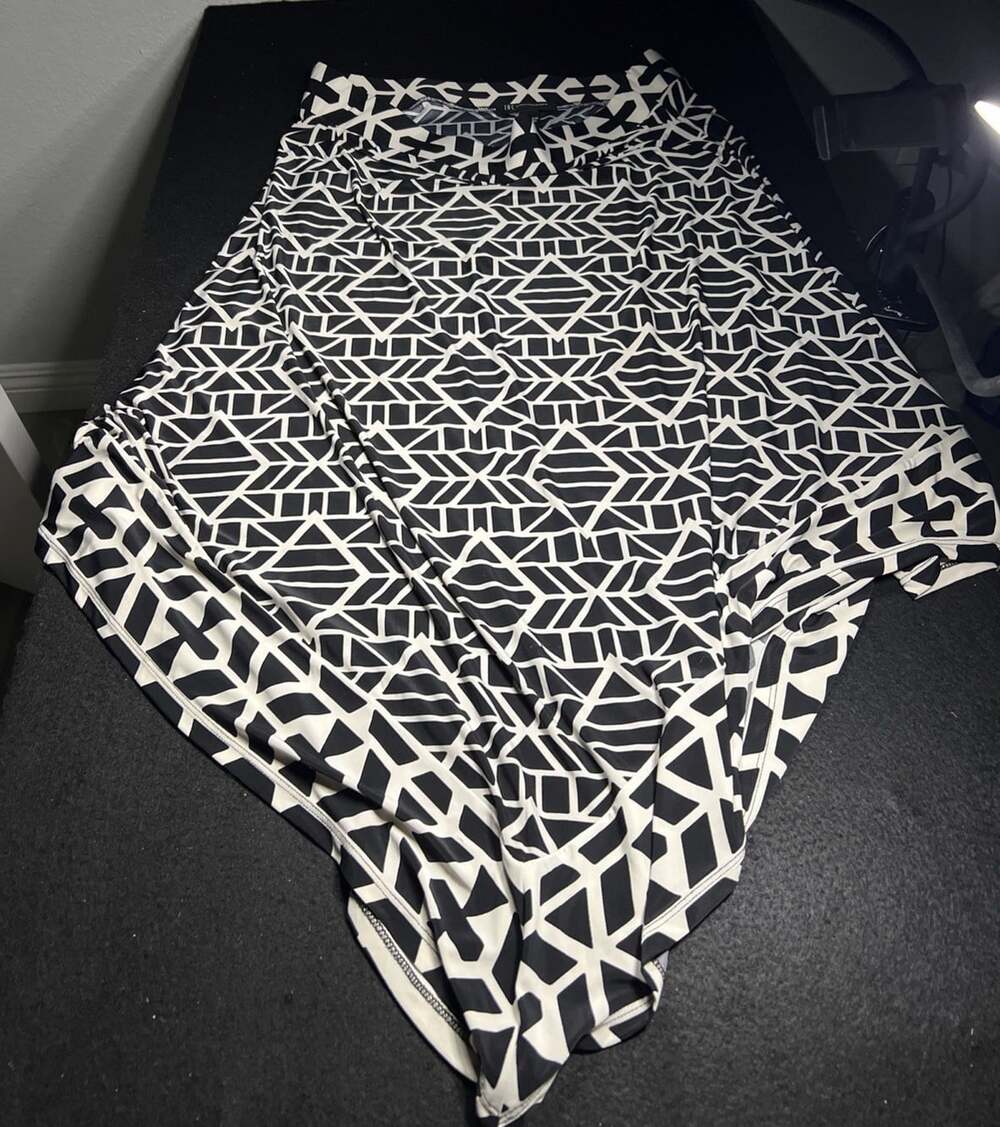 I•N•C International Concepts Black & White Skirt Long Stretch Comfy Large